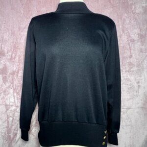 NWT Vintage  Womens Alfred Dunn Black Blouse Size S